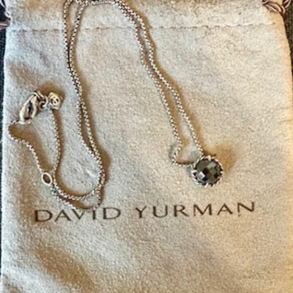 Woman's David Yurman S/S Black Onyx 8mm Petite Châtelaine Pendant Necklace - Picture 4 of 5